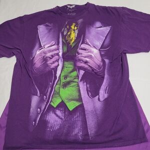 Vintage The Dark Knight Heath Ledger Joker Costume T-shirt Cape Mens L Purple